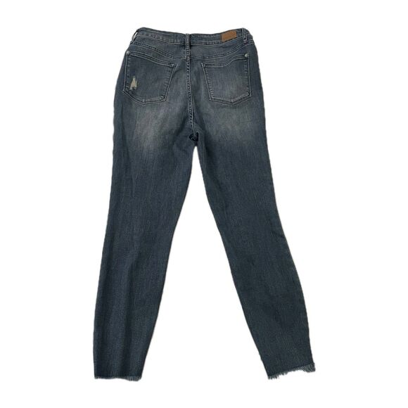 Judy Blue Jeans Womens 29 Blue Skinny High-Rise Distressed Raw Hem Stretch Boho - Picture 3 of 8